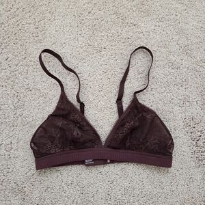 Lounge Brown Lace Triangle Bralette Size Xs